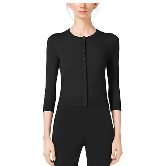 Michael Kors Collection Featherweight Cashmere Cardigan in Cobalt, Size XS - Picture 8 of 10